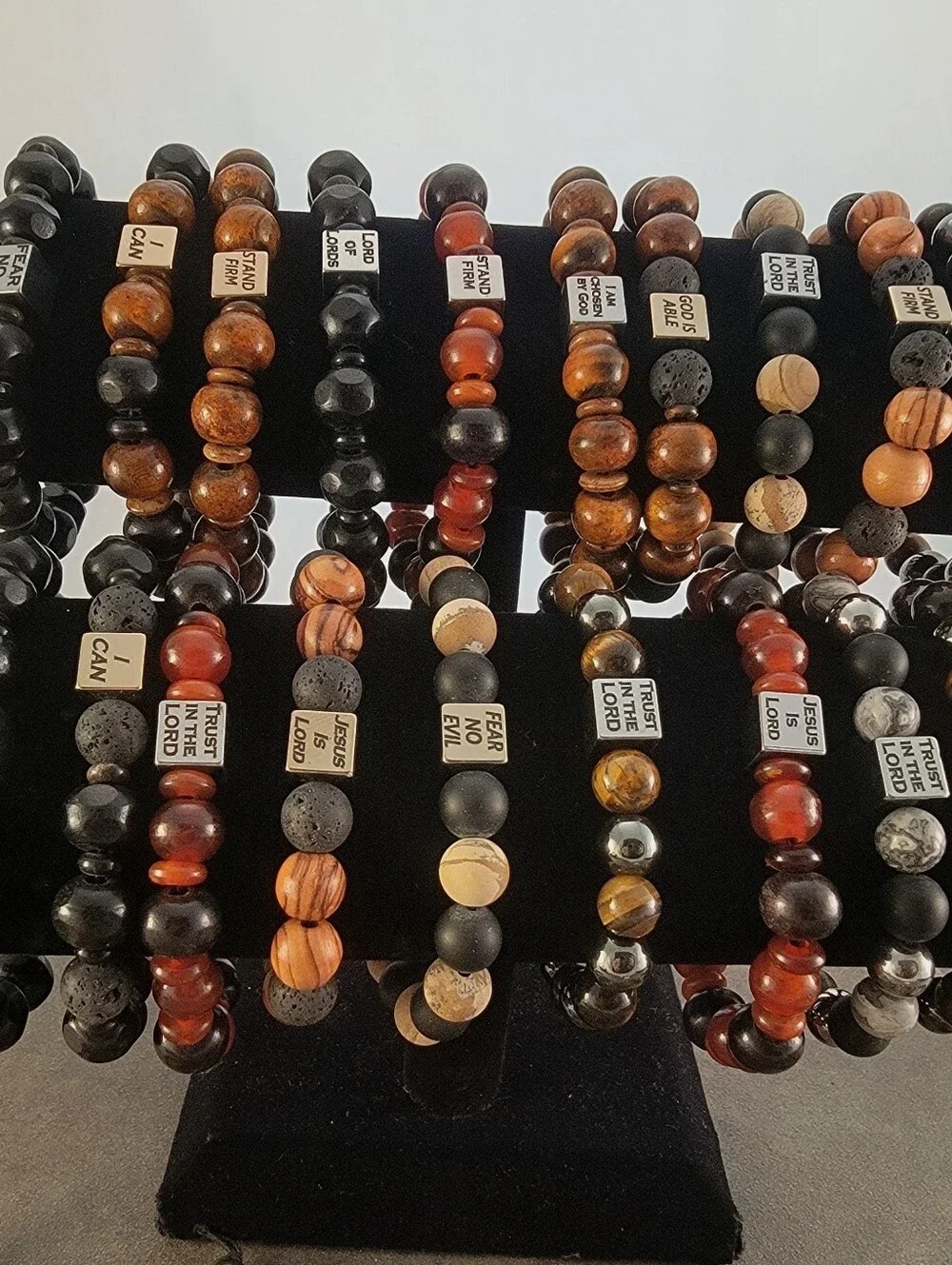 Men's Beaded Scripture Bracelet Lot NEW